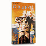 Retro Greece Travel Poster – Vintage Greek Architecture Art