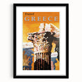Retro Greece Travel Poster – Vintage Greek Architecture Art