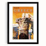 Retro Greece Travel Poster – Vintage Greek Architecture Art