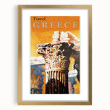 Retro Greece Travel Poster – Vintage Greek Architecture Art