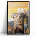 Retro Greece Travel Poster – Vintage Greek Architecture Art