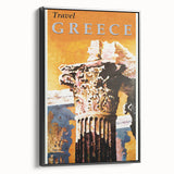 Retro Greece Travel Poster – Vintage Greek Architecture Art