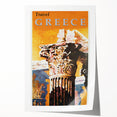 Retro Greece Travel Poster – Vintage Greek Architecture Art