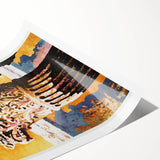 Retro Greece Travel Poster – Vintage Greek Architecture Art