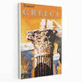 Retro Greece Travel Poster – Vintage Greek Architecture Art