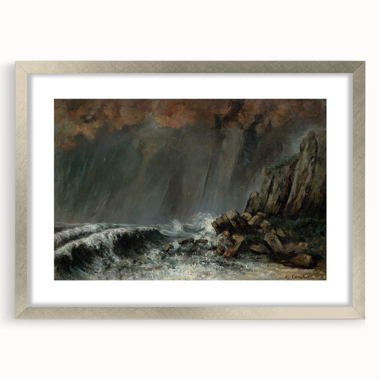Dramatic Realism Seascape | Marine: The Waterspout by Courbet Print