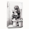 Bathroom Quote Art - Otter Reading Newspaper for Minimalist Decor