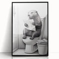 Bathroom Quote Art - Otter Reading Newspaper for Minimalist Decor