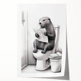 Bathroom Quote Art - Otter Reading Newspaper for Minimalist Decor