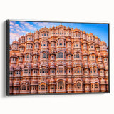 Black and white landscape art painting of a scenic Indian location on framed canvas, ideal for bedroom wall decor.