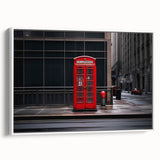 Vintage poster art of London scenery in vibrant colors on a large framed canvas, ideal for living room decor.