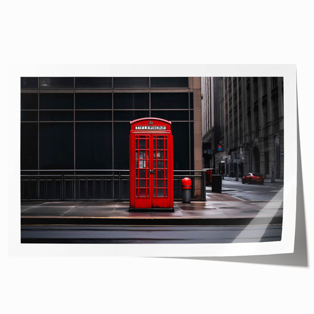Extra large rolled print of London scenery with vibrant floral elements, ideal for art wall dining room.