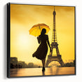 Black and white vintage poster art of Paris landscape on framed canvas, ideal for bedroom wall decor.