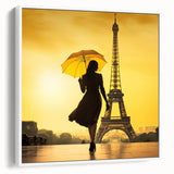Vintage poster art of Parisian scenery in colorful tones on extra large framed canvas, ideal for living room wall decor.
