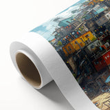 Art Deco poster of a vibrant Brazilian landscape on rolled canvas, ideal for nursery wall art.