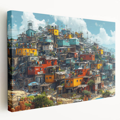 Large canvas print of a Brazilian landscape in vivid green and blue tones, suitable for kitchen wall art.