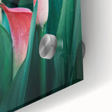 Large abstract wall art in pastel shades on acrylic glass, featuring spring-themed designs, ideal for dining room art.