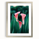 Textured abstract art print in soft green and white hues, framed in silver, ideal for bedroom wall decor.