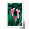 Spring-themed floral art on rolled canvas, featuring soft pastel colors, ideal for dining room or bathroom decor.