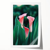Spring-themed floral art on rolled canvas, featuring soft pastel colors, ideal for dining room or bathroom decor.