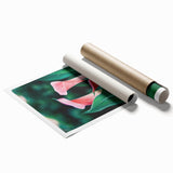 Extra large rolled print of vivid floral art with spring-themed colors.