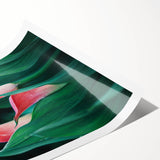 Extra large wall art featuring line art flowers in soft pastel shades on rolled canvas, suitable for large living room decor.