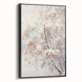 Black and white landscape art painting on framed canvas, depicting a winter scene, ideal for bedroom wall decor.