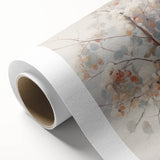 Art deco poster featuring a winter scene on rolled canvas, with cool blue and white tones, ideal for nursery wall art.