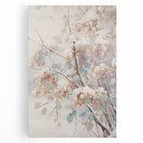 Winter tree landscape in black and white on large stretched canvas, ideal for kitchen wall art.