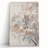 Large black and white winter scene on stretched canvas, ideal for kitchen wall art or bedroom ambiance.