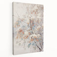 Winter scene on large stretched canvas with subdued blue and white tones, suitable for kitchen wall art.