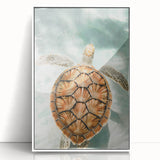 Art deco poster of a stylized summer scene in muted pastel colors, framed in white acrylic, ideal for nursery wall art.