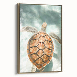 Vintage poster art depicting a summer landscape on a framed canvas, ideal for bedroom wall art with muted earth tones.