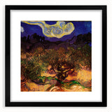 Extra large abstract art print with vibrant, colorful textures on a black framed canvas, ideal for living room decor.