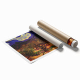 Extra large rolled canvas print featuring a Van Gogh-inspired floral design in vibrant colors.