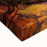 Large art print of a black and white landscape painting on stretched canvas, ideal for bedroom wall decor.