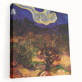 Side view of a large stretched canvas depicting Van Gogh's Starry Night, ideal for kitchen wall art.