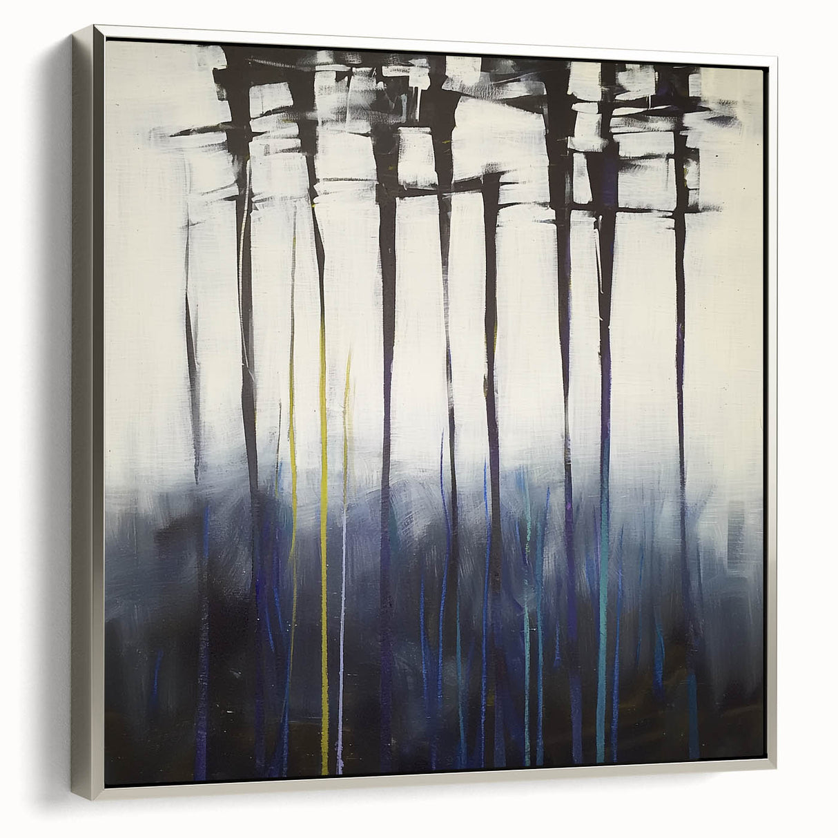 Minimalist Forest Mist – Abstract Canvas & Framed Wall Art