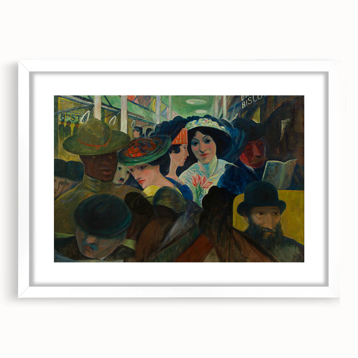 Abstract Modern Art: The Subway Scene - Vibrant Urban Style