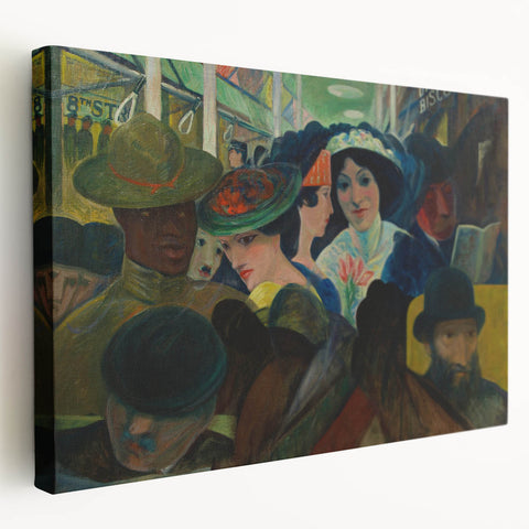 Abstract Modern Art: The Subway Scene - Vibrant Urban Style