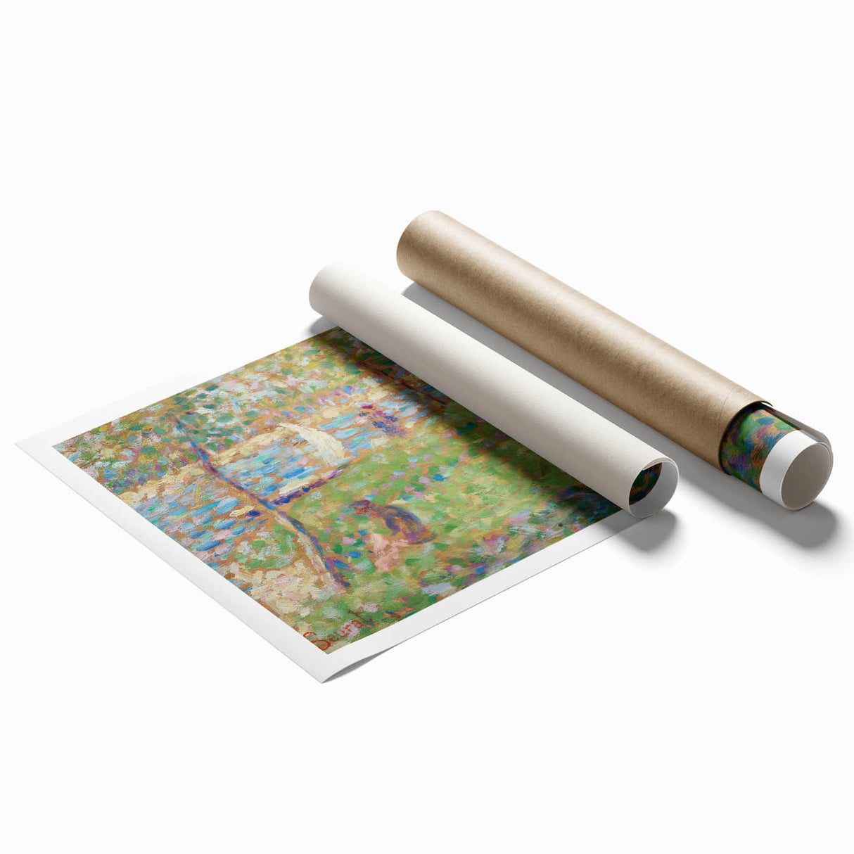 Impressionist Urban Scene - Street and Buildings Wall Art Print