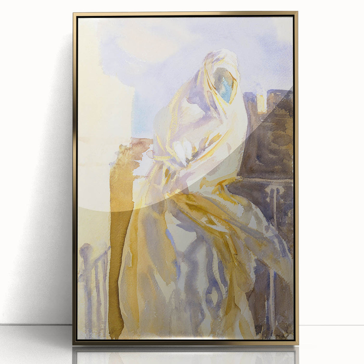 Modern Wall Art - Ethereal Abstract Portrait in Soft Neutral Tones