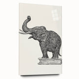 Modern Wall Art - Intricate Elephant Drawing in Black and White