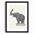 Modern Wall Art - Intricate Elephant Drawing in Black and White