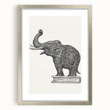 Modern Wall Art - Intricate Elephant Drawing in Black and White