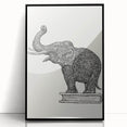 Modern Wall Art - Intricate Elephant Drawing in Black and White