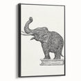 Modern Wall Art - Intricate Elephant Drawing in Black and White