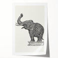 Modern Wall Art - Intricate Elephant Drawing in Black and White
