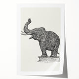Modern Wall Art - Intricate Elephant Drawing in Black and White