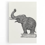 Modern Wall Art - Intricate Elephant Drawing in Black and White